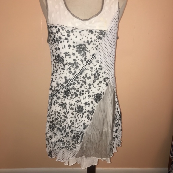 Cream/Black/Grey Multi Print/Fabric Mini Dress - Picture 3 of 8